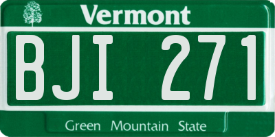 VT license plate BJI271