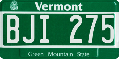 VT license plate BJI275