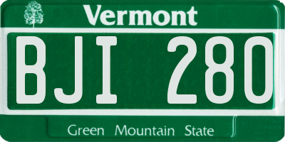 VT license plate BJI280