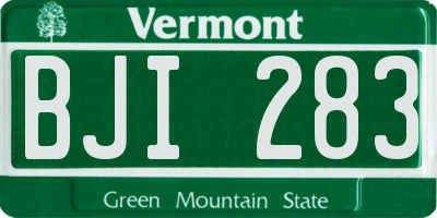 VT license plate BJI283