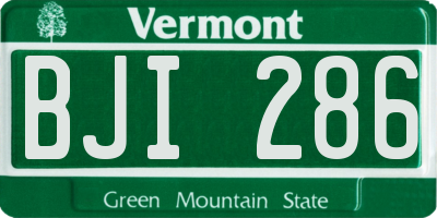 VT license plate BJI286