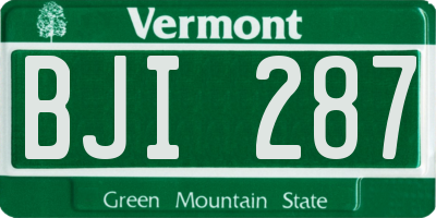 VT license plate BJI287