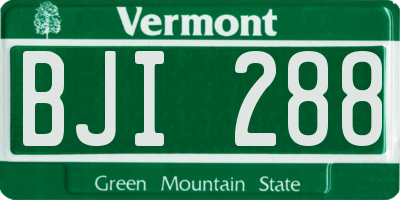 VT license plate BJI288
