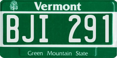 VT license plate BJI291