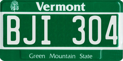 VT license plate BJI304