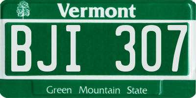 VT license plate BJI307