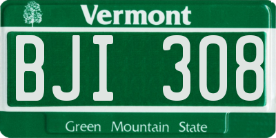 VT license plate BJI308
