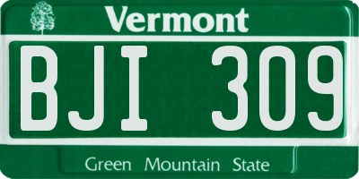 VT license plate BJI309