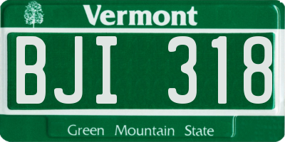 VT license plate BJI318