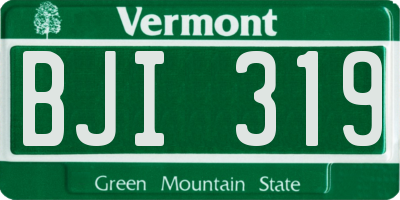 VT license plate BJI319