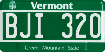 VT license plate BJI320