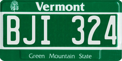 VT license plate BJI324