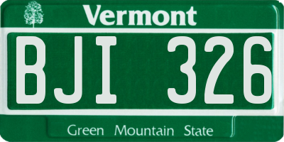 VT license plate BJI326