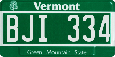 VT license plate BJI334
