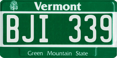 VT license plate BJI339