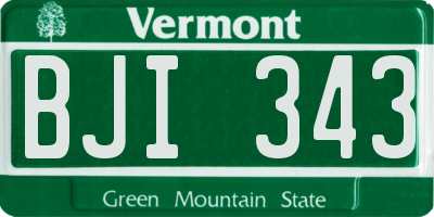 VT license plate BJI343