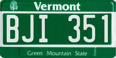VT license plate BJI351