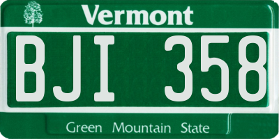 VT license plate BJI358