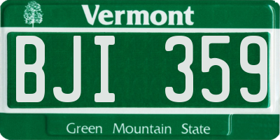 VT license plate BJI359