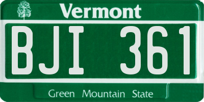 VT license plate BJI361