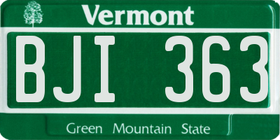 VT license plate BJI363