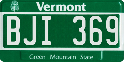 VT license plate BJI369