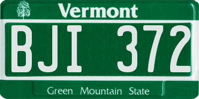 VT license plate BJI372