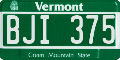 VT license plate BJI375