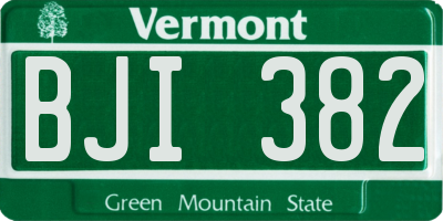 VT license plate BJI382