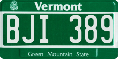 VT license plate BJI389