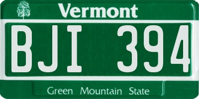 VT license plate BJI394