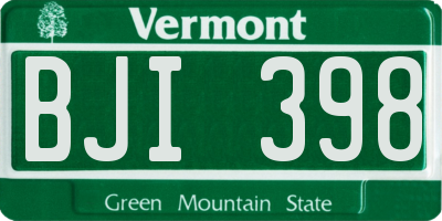 VT license plate BJI398