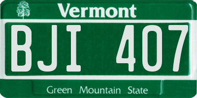 VT license plate BJI407