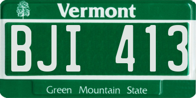 VT license plate BJI413