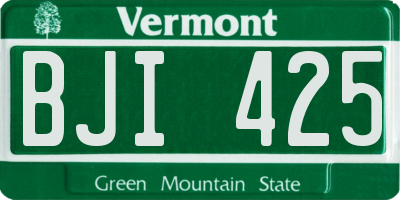 VT license plate BJI425