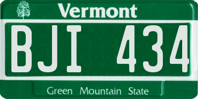 VT license plate BJI434