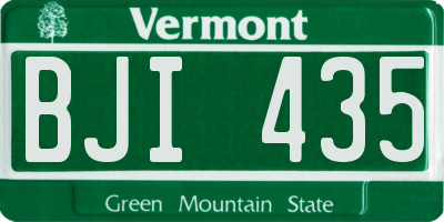 VT license plate BJI435