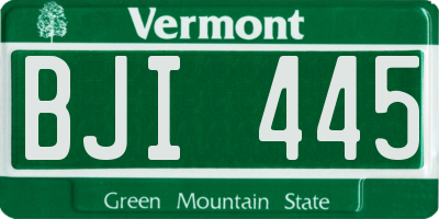 VT license plate BJI445