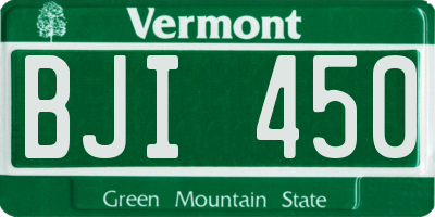 VT license plate BJI450