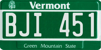 VT license plate BJI451