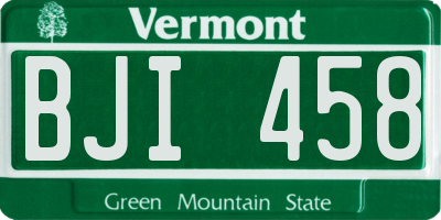 VT license plate BJI458