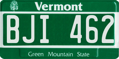 VT license plate BJI462