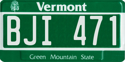 VT license plate BJI471