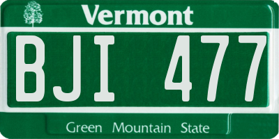 VT license plate BJI477