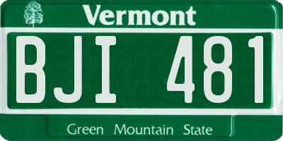 VT license plate BJI481
