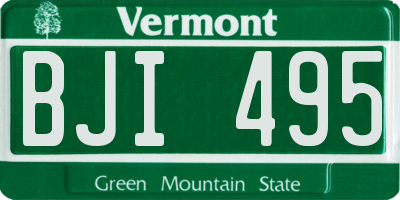 VT license plate BJI495