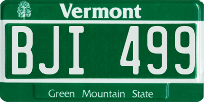 VT license plate BJI499