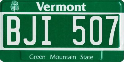 VT license plate BJI507