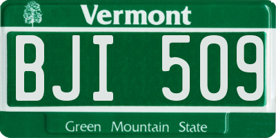 VT license plate BJI509