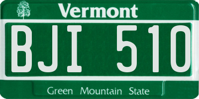 VT license plate BJI510